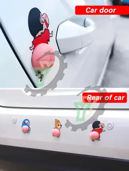 Aizsargs pret berzi Automašīnas durvis protector anti-scratch gudrs muca karikatūra anti-sadursmes sloksnes ķermeņa rotājumi Bufera lūpu aizsardzību