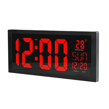 Akcijā! Liela Sn Lielas Elektroniskās Sienas Pulkstenis Desktop Ciparu Led Kalendārs Pulkstenis Termometrs Vasaras Virtuves Clo