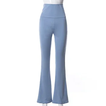 ALLNeon 2000s Estētiku, Augstu Vidukļa Pamata Ziedu Bikses Y2K Streetwear Slim Pilna Garuma Cietā Bikses Vasaras Vintage Bikses Sievietēm