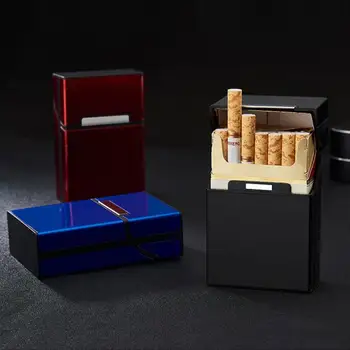 Alumīnija Sakausējuma Matēta Zelta Cigarešu etvija 20-gabals Lielas ietilpības Metāla Magnētiskās Sprādzes Kompresijas Cigarešu Kastes, Aksesuāri