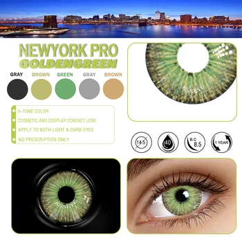 Amazying jaunu izskatu Zaļš Pelēks Kontaktlēcas, Acu 5Tones NEWYORK PRO kontaktlēcu Segt dziļas acis Krāsu Kontaktlēcas