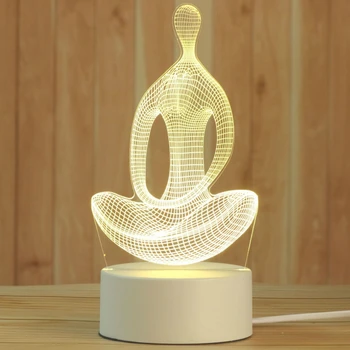 Amerikāņu Radošo 3D Akrila Nakts Gaisma Guļamistabā Blakus Rakstāmgalda Lampas LED Apgaismojums Zēni Meitenes Ziemassvētku Dāvanas USB Interfeiss