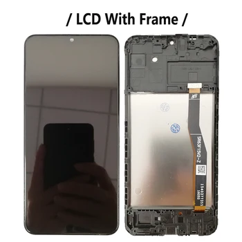 AMOLED LCD + Rāmis SAMSUNG Galaxy M20 M205 Displejs SM-M205F/DS M205G M205FN LCD Ekrānā Pieskarieties Sensora Digitizer Montāža 6.3
