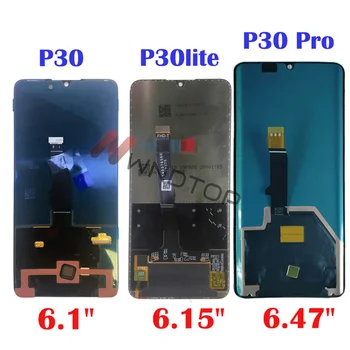 AMOLED Par Huawei P30 Pro LCD skārienekrānu, Digitizer Montāža Huawei P30 LCD Displejs Huawei P30 PRO VOG-L 29 ELE-L 29 MAR-LX1M