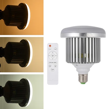 Andoer E27 50W LED Foto Studija Gaismas Spuldzes Lampas Regulējamu Spilgtumu 3200K~5600K w/Tālvadības pults, Video, Spuldzes AC185-245V