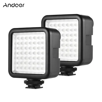 Andoer W49 2gab 5.5 W 6000K Mini LED indikators Kameras Indikators Regulējamas, Videokameru, Video Apgaismojums iPhone Canon Nikon Sony A7 DSLR
