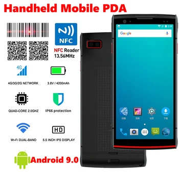 Android 9.0 skārienekrānu, 4G, WIFI, Medus-arī N6603 Svītrkodu Skeneri 2G 16.G Rokas PDA Mobilo telefonu NFC 13.56 MHZ Android PDA