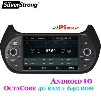Android10,4G 64GB 8Core,CarPlay,Auto Radio FIAT Fiorino,Qubo/Citroen,Nemo/Peugeot Bipper,iespēja 2G32G