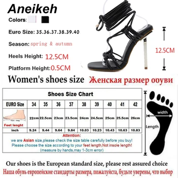 Aneikeh 2021. gada Vasaras Modes Galvas Peep Toe Sieviešu Kurpes Sexy Pāri-Neizšķirts Plānas Augsta Papēža PU Šaurā Joslā Dāmas Puses Sandales Cietie