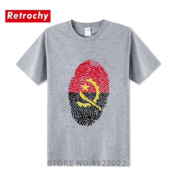 Angolas Karoga pirkstu Nospiedumu Tshirt Jaunu Āra Vīriešiem ar Īsām Piedurknēm T-krekls Jaunums Dizaina Tēvijas T Krekls Unisex Pilsētu Zīmola Apģērbi