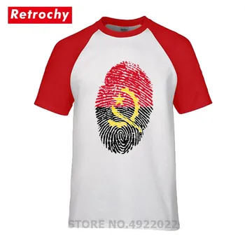 Angolas Karoga pirkstu Nospiedumu Tshirt Jaunu Āra Vīriešiem ar Īsām Piedurknēm T-krekls Jaunums Dizaina Tēvijas T Krekls Unisex Pilsētu Zīmola Apģērbi
