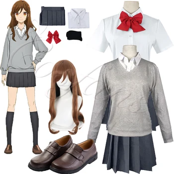Anime Hor san, lai Miyamura kun Horimiya Miyamura Izumi Hor Kyoko Cosplay Kostīmi Vidusskola Vienotos Puses Tērpiem, parūkas, kurpes