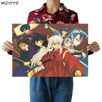 Anime Lnuyasha Kraftpapīrs Plakātu Sienas Uzlīmes, Home Decoration Attēlu Core Dāvanu 50.5x35cm