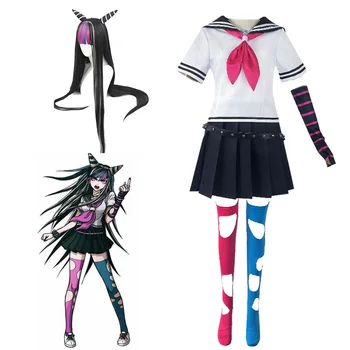 Anime Mioda Ibuki Cosplay Kostīmu Super DanganRonpa 2 Kleita, Parūka Jk Skolā Vienotu Jūrnieks Tērps-Svārki Halovīni Kostīmi