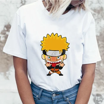Anime Naruto Sieviešu T-krekls Hatake Kakashi Gudrs Uzumaki Naruto Kawaii T-krekli Meitenēm ar Īsām Piedurknēm Harajuku Estētisko Drēbes