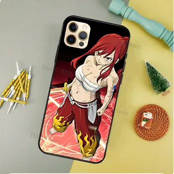 Anime Pasaku Asti Erza Silīcija Tālrunis Lietā Par iPhone XR 6 7 8 Plus SE 