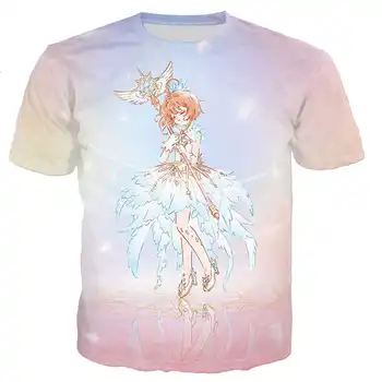 Anime Sakura Card Sagūstītāja Iespiesti 3D T-krekls Vīriešiem/sievietēm Jaunā Modes Harajuku Stils T-krekls Topi Streetwear