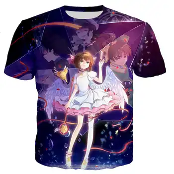 Anime Sakura Card Sagūstītāja Iespiesti 3D T-krekls Vīriešiem/sievietēm Jaunā Modes Harajuku Stils T-krekls Topi Streetwear