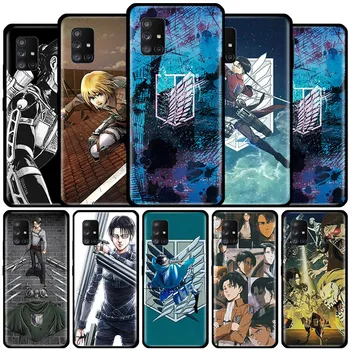 Anime Uzbrukumu Titan Levi Tālrunis Case for Samsung Galaxy A51 A71 A21s A31 A41 M31 A11 M51 A12 M31s A01 A91 M11 A42 A32 5G Vāciņu