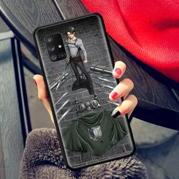 Anime Uzbrukumu Titan Levi Tālrunis Case for Samsung Galaxy A51 A71 A21s A31 A41 M31 A11 M51 A12 M31s A01 A91 M11 A42 A32 5G Vāciņu