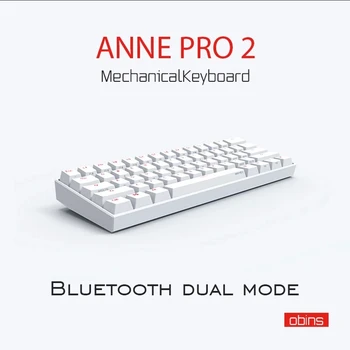 Anne Pro2 multimodālu bezvadu mehāniskā tastatūra bluetooth 5.0 Tips-C vairākas mehāniskās vārpstas spēļu tastatūra, noņemams kabelis