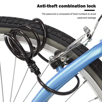 Anti-Theft Bike Lock Satītas Drošu 4-Ddigit Atiestatāmais Kombinācija Velosipēdu Cable Lock, Parole Slēdzenes, MTB Velosipēds, Motocikls