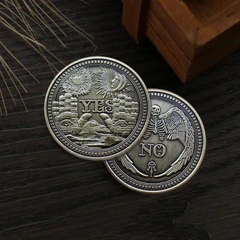 Antīko Veikt Gothic Prognozes Lēmuma JĀ NĒ Ouija Suvenīru Sakausējuma Monētas Double Sided Piemiņas Kolekcija Laimīgs Dolāru Monētu