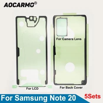 Aocarmo 5gab/Daudz Par Samsung Galaxy Note 20 LCD Ekrāns Lenti Atpakaļ Uzlīme Fotokameras Lēcas Ūdensizturīgu Līmi Līmi