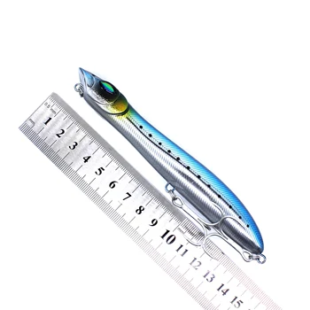 AOCLU Super Kvalitātes 8 Krāsas 140mm 26g Top Ūdens Cietās Ēsmas Zvejas vilinājums Stick Zīmuli tālsatiksmes lietie krata peldošās 2# āķi
