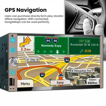 AOSHIKE 2 Din Android 10.0 Automašīnas Radio, GPS Navigācija 7