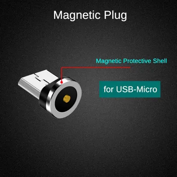 Apaļā Magnētisko Micro USB Uzlādes Adapteri Huawei P Smart 2020 P8 P10 Lite Mate 8 Baudīt 6 9 10 Y5 Y6 Y7 Y9 Mikro Plug Kabeli