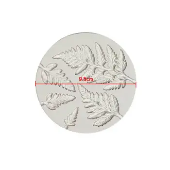 Apaļā Papardes Lapu Forma Šķidruma Silikona Veidnē Pomādes Kūka DIY Polimēra Māla Epoksīda Formēšanas Līdzeklis Cepšanas Veidnē B157