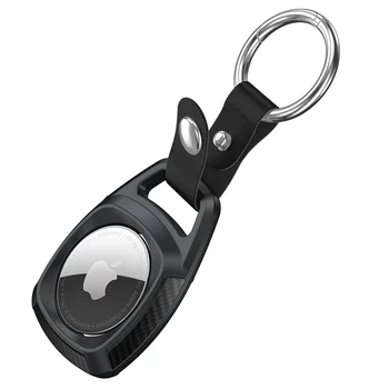 Apple Airtag Gadījumā Oglekļa Šķiedras Aizsardzības Gadījumā, Keychain, Triecienizturīgs Vāks Apple Tracker TPU Anti-Zaudēto Ierīci Airtag Gadījumā