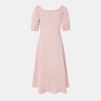 Apģērbu Sievietēm, Ir 2021. Jaunāko Kleitu Dizaina Sieviešu Franču Vintage Laukumā Apkakles Rietumu Stila Puff Piedurknēm, Elegants Kleitas