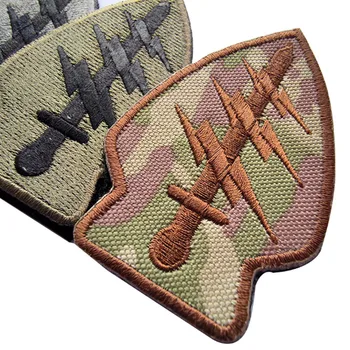 Armija Ventilators Plāksteri Taktiskā Militārā ASV Zibens Īpašo Spēku Emblēma Āķa Cilpas Armband Izšūtas Aplikācijas Uzlīmes