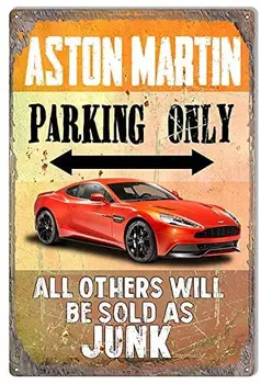 Aston Martin Autostāvvieta Tikai Metāla Zīme, ko Mākslinieks Fils Hamiltons