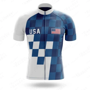 ASV Vīriešu Īsām Piedurknēm Riteņbraukšana Jersey Vasarā Velosipēds T-krekls Āra Road Bike Pro Komandas Ropa De Ciclismo Hombre Ātri Sauss Krekls