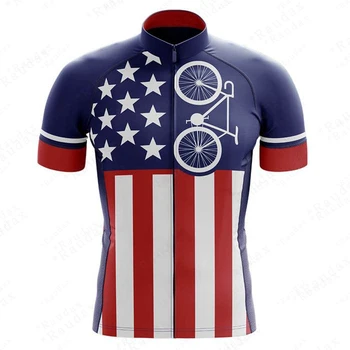 ASV Vīriešu Īsām Piedurknēm Riteņbraukšana Jersey Vasarā Velosipēds T-krekls Āra Road Bike Pro Komandas Ropa De Ciclismo Hombre Ātri Sauss Krekls