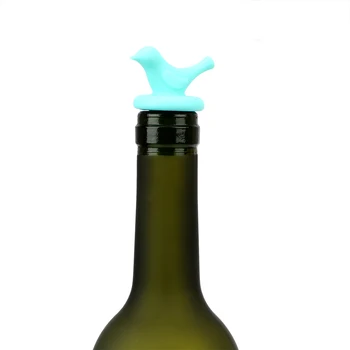 Atkārtoti Vīna Aizbāzni Silikona Saglabāšanu Pudeles Aizbāzni Radošo Putnu Dizaina Pudeļu Korķi Ģimenes Bārs Rīki