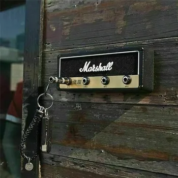 Atslēgu Turētājs Sienas Stiprinajums Vintage Ģitāru Megaphone Keyring Bāzes Stilīgs Simulācijas Ģitāras Pastiprinātājs Atslēgu Turētājs Mājas Apdare