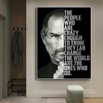 Attēls Steve Jobs Motivācijas Quote Plakāti HD Izdrukas Audekls Krāsošana Sienas Art Pictures Biroja Iedvesmojošas Istabas Interjeru Cuadros