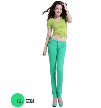 Augsta Vidukļa Džinsus Sieviešu Modes Rudens Stila Gadījuma Konfektes Krāsu Zīmuli Legging Izdilis Bikses Bikses ir 2021. Karstā Jauns Izmērs 26-32