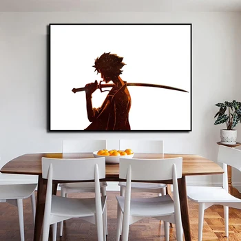 Augstas Definitio Printingn Mākslas Audekls Plakātu, Gleznu Samuraju Anime Istabas Zālē Un Zēnu Guļamistabas Sienas Dekoratīvie