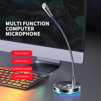 Augstas kvalitātes Datora Mikrofons ar 360° Pielāgot Brīvi Studio Runas Mikrofons Spēļu Čatā USB Mikrofons Desktop PC Klēpjdators