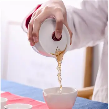 Augstas Kvalitātes Elegants Gaiwan Tējas Uzstādīt Keramikas Tējas Iestatīt Skaistu Tējkanna Tējkanna Kung Fu Teaset Ceļojumu Portatīvo Keramikas Tējas Komplekts