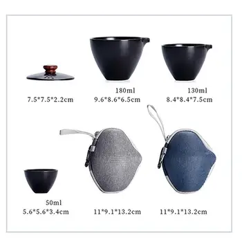 Augstas Kvalitātes Elegants Gaiwan Tējas Uzstādīt Keramikas Tējas Iestatīt Skaistu Tējkanna Tējkanna Kung Fu Teaset Ceļojumu Portatīvo Keramikas Tējas Komplekts