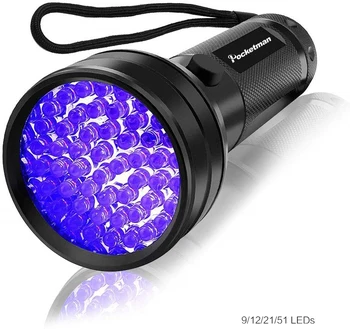 Augstas kvalitātes Melnā Gaisma UV Gaismas 51LED 21LED 12LED UV Gaismas 395-400nm LED UV Lukturīti lāpu gaismas lampa drošības UV staru detektoru