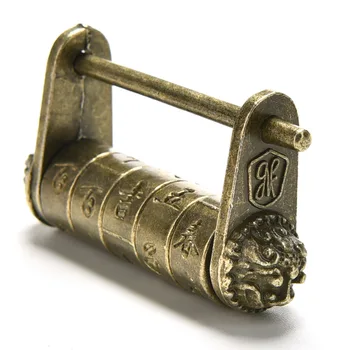 Augstas Kvalitātes Sakausējuma Zine Vintage Antīkās Ķīnas Vecā Stila Rotaslietas Krūtīm Kārbas Kodu, Paroles drošība mazo piekaramo atslēgu