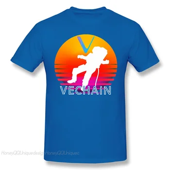 Augstākās Kvalitātes Apģērbu VeChain Monētas PIA Cryptocurrency T-Krekls PROFESIONĀLĀS izglītības Telpā Cilvēks Saulrieta Modes Īsām Piedurknēm Vīriešu Krekls