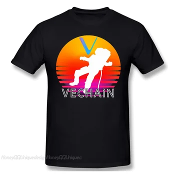 Augstākās Kvalitātes Apģērbu VeChain Monētas PIA Cryptocurrency T-Krekls PROFESIONĀLĀS izglītības Telpā Cilvēks Saulrieta Modes Īsām Piedurknēm Vīriešu Krekls